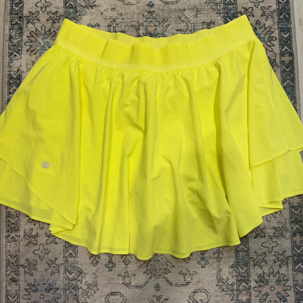 Lululemon Athletica Ruffled Yellow Skirt